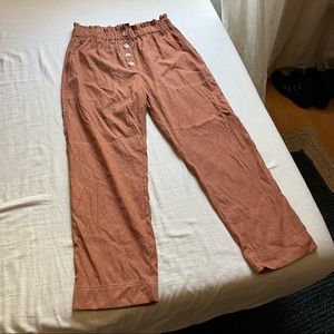 Calista orange rust high rise cropped straight leg pants